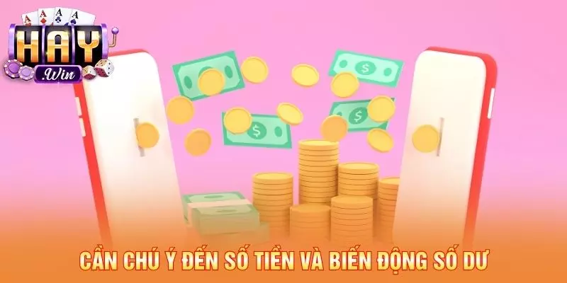 Cần chú ý đến số tiền và biến động số dư