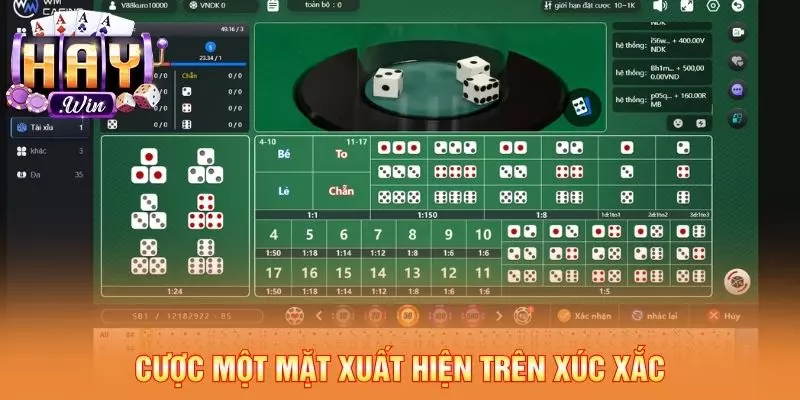 Cược một mặt xuất hiện trên xúc xắc