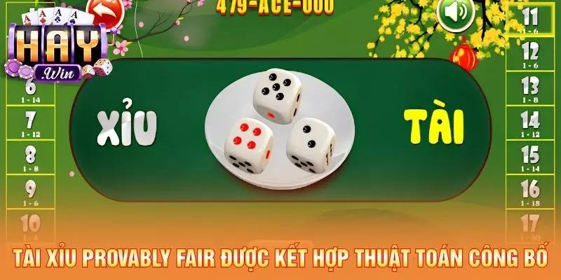 Tài xỉu Provably Fair được kết hợp thuật toán công bố